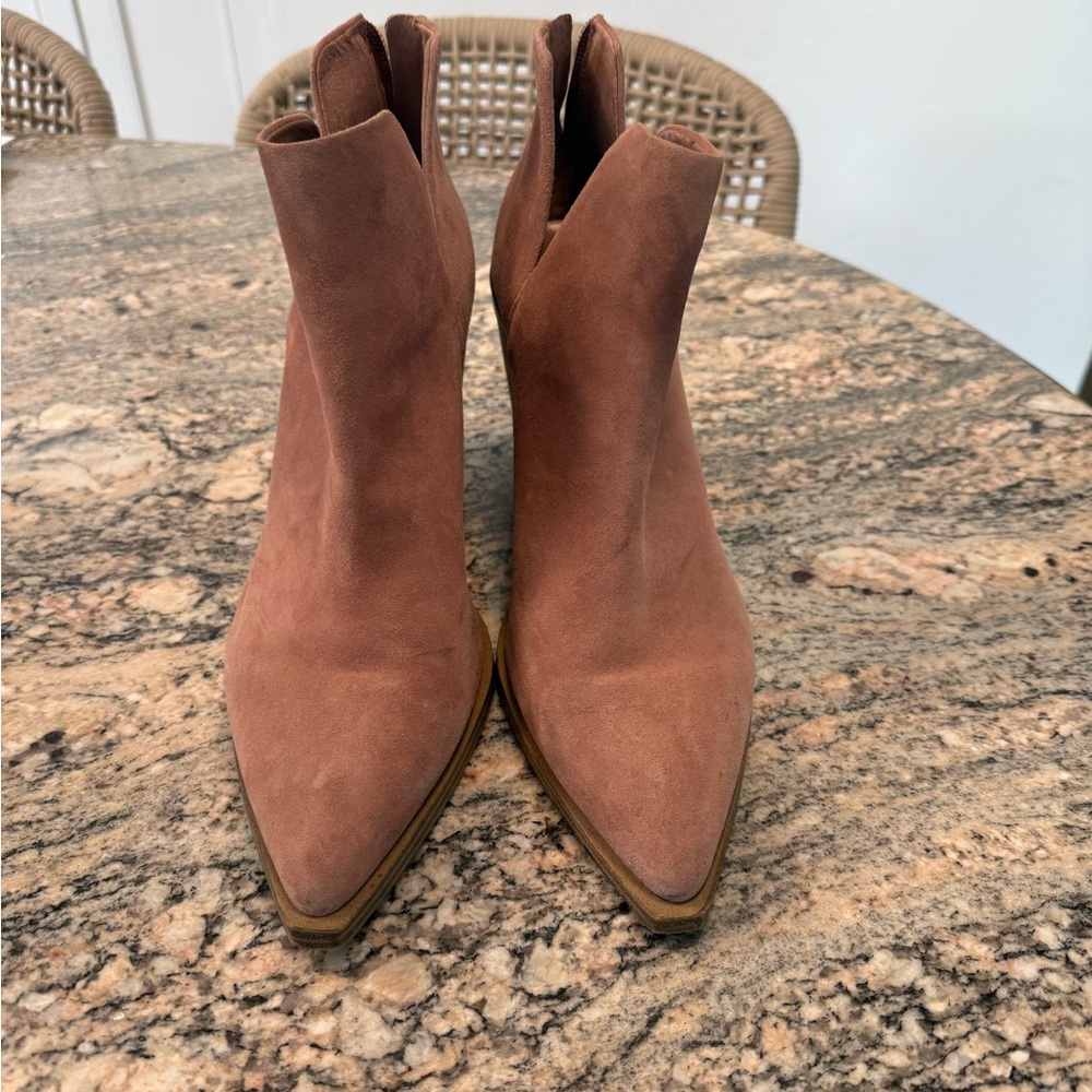 Vince Camuto Blush Suede Ankle Boots